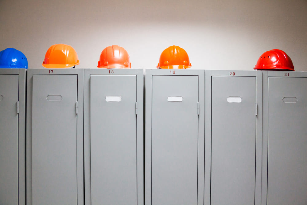 Vestiaires sur un chantier dans le BTP